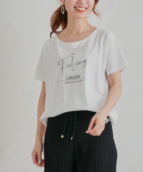 Chez toi(シェトワ)の「レイヤードロゴT(Tシャツ/カットソー・レディース・ブラック/オフホワイト/ミント・FREE)」の11枚目の写真