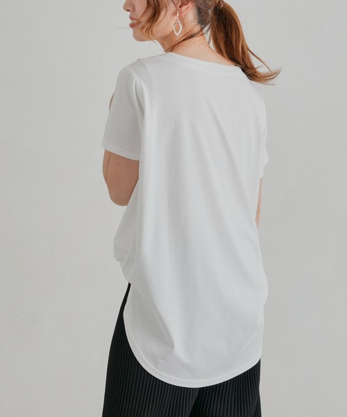 Chez toi(シェトワ)の「レイヤードロゴT(Tシャツ/カットソー・レディース・ブラック/オフホワイト/ミント・FREE)」の13枚目の写真
