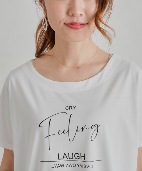 Chez toi(シェトワ)の「レイヤードロゴT(Tシャツ/カットソー・レディース・ブラック/オフホワイト/ミント・FREE)」の14枚目の写真