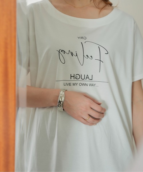 Chez toi(シェトワ)の「レイヤードロゴT(Tシャツ/カットソー・レディース・ブラック/オフホワイト/ミント・FREE)」の19枚目の写真