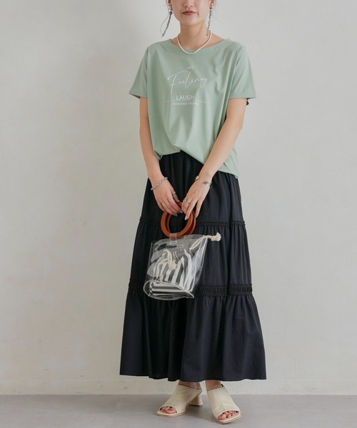 Chez toi(シェトワ)の「レイヤードロゴT(Tシャツ/カットソー・レディース・ブラック/オフホワイト/ミント・FREE)」の20枚目の写真