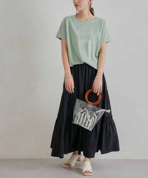 Chez toi(シェトワ)の「レイヤードロゴT(Tシャツ/カットソー・レディース・ブラック/オフホワイト/ミント・FREE)」の21枚目の写真