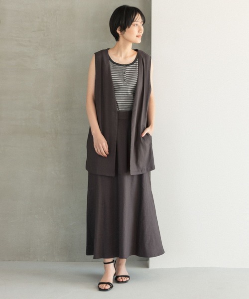 LEPSIM（レプシィム）の「リネンブレンドスカート　256064（スカート・レディース・レッド/キナリ/チャコールグレー・LARGE/MEDIUM）」の5枚目の写真