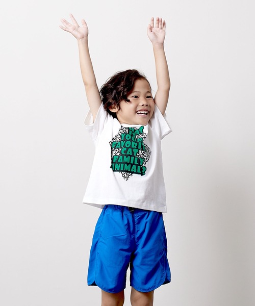 DILASH（ディラッシュ）の「ヒョウ柄×ロゴデザイン半袖Tシャツ（Tシャツ/カットソー・キッズ・グレー/パープル/オフホワイト・110/100/80/120/90/140/130）」の5枚目の写真