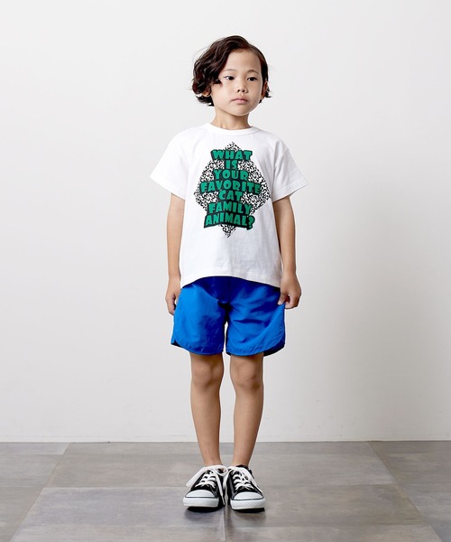 DILASH（ディラッシュ）の「ヒョウ柄×ロゴデザイン半袖Tシャツ（Tシャツ/カットソー・キッズ・グレー/パープル/オフホワイト・110/100/80/120/90/140/130）」の7枚目の写真