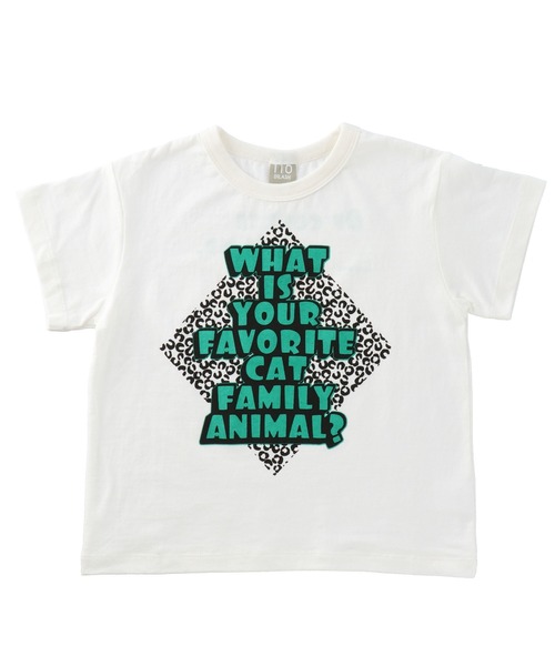 DILASH（ディラッシュ）の「ヒョウ柄×ロゴデザイン半袖Tシャツ（Tシャツ/カットソー・キッズ・グレー/パープル/オフホワイト・110/100/80/120/90/140/130）」の9枚目の写真