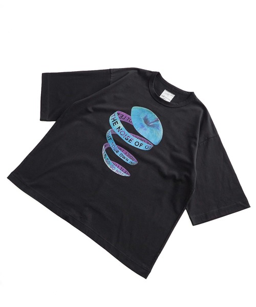 SHAREEF（シャリーフ）の「"APPLE PEEL" S/S BIG-T（Tシャツ/カットソー・メンズ・ホワイト/ブラック/チャコール/グリーン・1/2/3）」の6枚目の写真