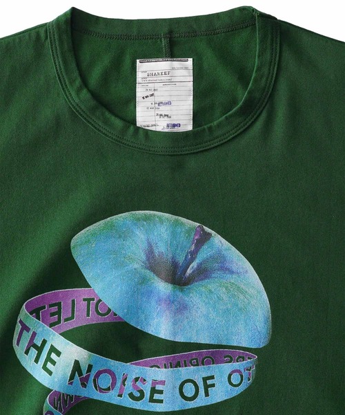 SHAREEF（シャリーフ）の「"APPLE PEEL" S/S BIG-T（Tシャツ/カットソー・メンズ・ホワイト/ブラック/チャコール/グリーン・1/2/3）」の10枚目の写真