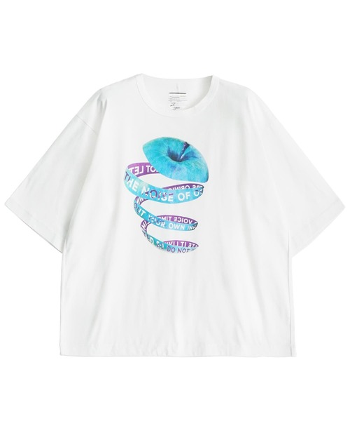 SHAREEF（シャリーフ）の「"APPLE PEEL" S/S BIG-T（Tシャツ/カットソー・メンズ・ホワイト/ブラック/チャコール/グリーン・1/2/3）」の16枚目の写真