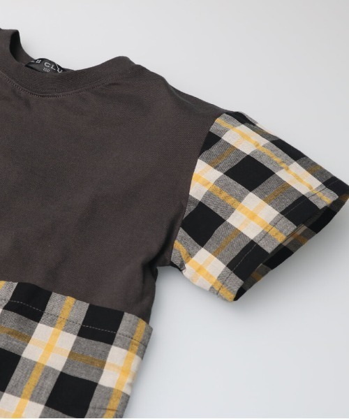 LB CLUB（エルビークラブ）の「チェック切替半袖Ｔシャツ（Tシャツ/カットソー・キッズ・ホワイト/ブラック・80/120/90/130/110/100）」の5枚目の写真