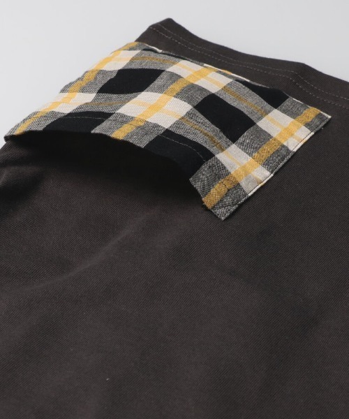 LB CLUB（エルビークラブ）の「チェック切替半袖Ｔシャツ（Tシャツ/カットソー・キッズ・ホワイト/ブラック・80/120/90/130/110/100）」の6枚目の写真