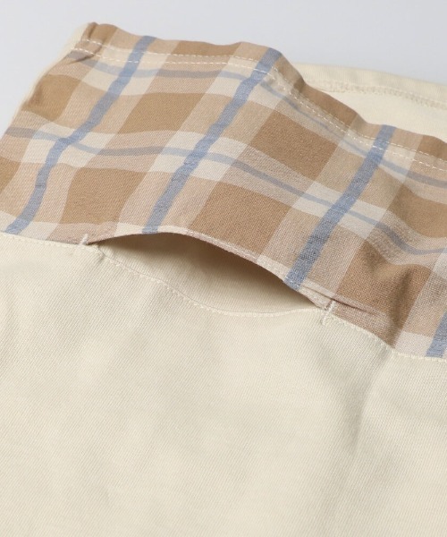 LB CLUB（エルビークラブ）の「チェック切替半袖Ｔシャツ（Tシャツ/カットソー・キッズ・ホワイト/ブラック・80/120/90/130/110/100）」の8枚目の写真
