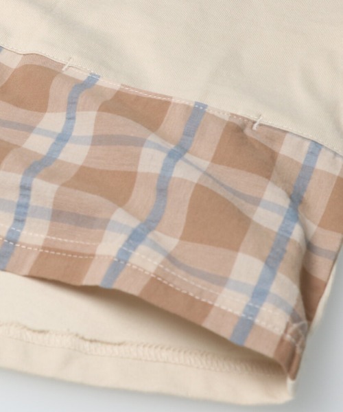 LB CLUB（エルビークラブ）の「チェック切替半袖Ｔシャツ（Tシャツ/カットソー・キッズ・ホワイト/ブラック・80/120/90/130/110/100）」の9枚目の写真