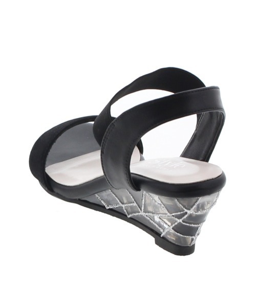 JELLY BEANS（ジェリービーンズ）の「クリアステンドグラスウェッジサンダル(217-2940)JELLY BEANS(ジェリービーンズ)（サンダル・レディース・ブラック/ピンク/ホワイト・LL/M/L/S）」の5枚目の写真