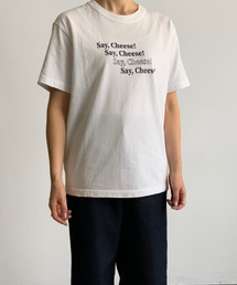 vent blanc:"Say cheese"プリントTEEシャツ