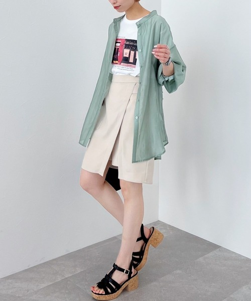 mysty woman(ミスティウーマン)の「ラップショートパンツ 276044(その他パンツ・レディース・アイボリー/ブラック/グリーン・FREE)」の10枚目の写真