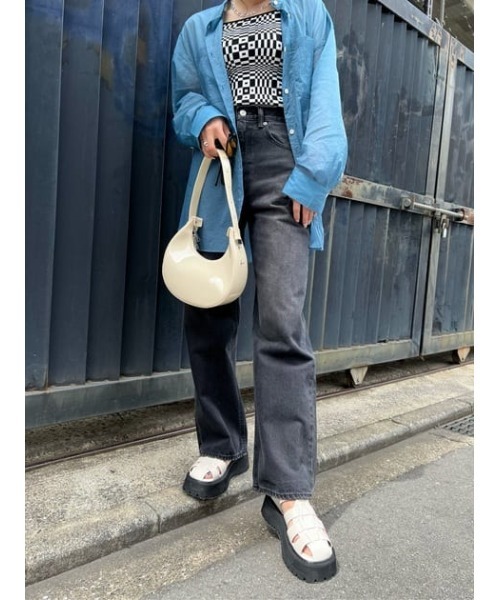 ブラウス シャツ SHEER STAND SHIRTS/シアースタンドシャツ レディース SLY（スライ）の「SHEER STAND COLLAR SHIRT シアー スタンド