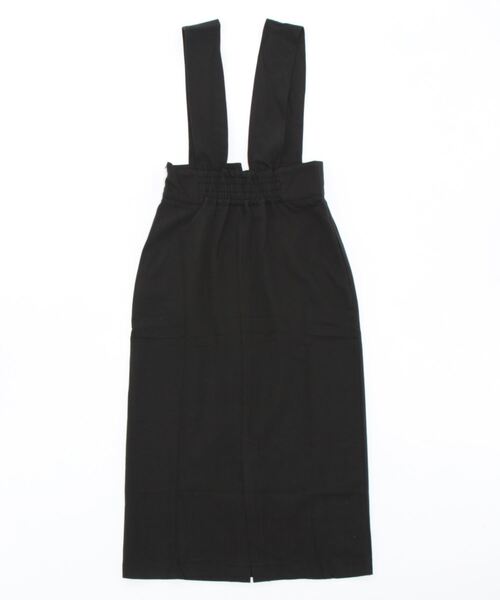 Q（キュー）の「ハイウエストジャンパースカート（ジャンパースカート・レディース・ブラック/ベージュ・MEDIUM）」の3枚目の写真