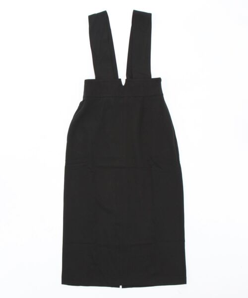 Q（キュー）の「ハイウエストジャンパースカート（ジャンパースカート・レディース・ブラック/ベージュ・MEDIUM）」の5枚目の写真