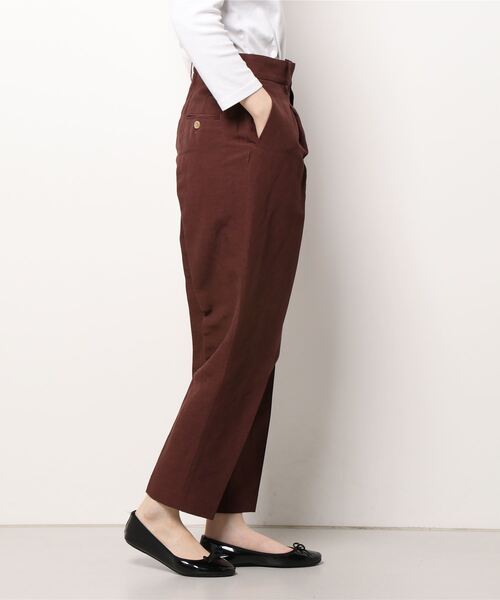 enchainement(アンシェヌマン)の「Linen Viscos Tuck Pants(その他パンツ・レディース・ブラック/ボルドー/オレンジ・1/2)」の6枚目の写真
