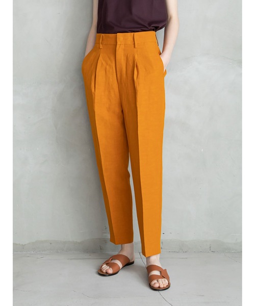 enchainement(アンシェヌマン)の「Linen Viscos Tuck Pants(その他パンツ・レディース・ブラック/ボルドー/オレンジ・1/2)」の3枚目の写真
