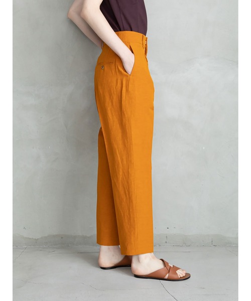 enchainement(アンシェヌマン)の「Linen Viscos Tuck Pants(その他パンツ・レディース・ブラック/ボルドー/オレンジ・1/2)」の11枚目の写真