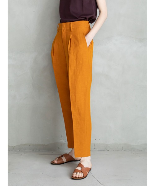 enchainement(アンシェヌマン)の「Linen Viscos Tuck Pants(その他パンツ・レディース・ブラック/ボルドー/オレンジ・1/2)」の12枚目の写真