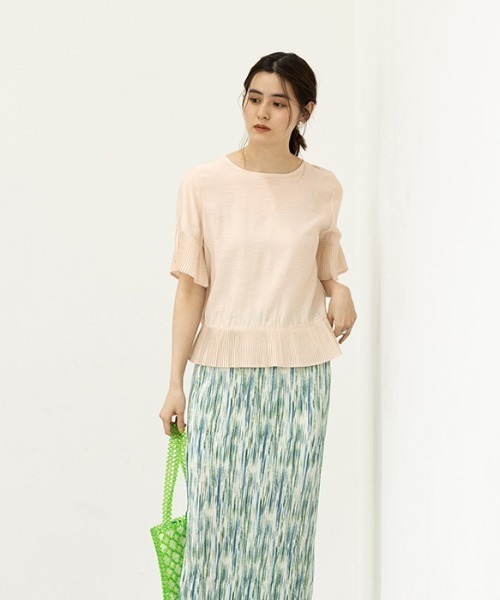 GeeRA(ジーラ)の「プリーツ切替ブラウス(シャツ/ブラウス・レディース・ブルー/ベージュ・LARGE/MEDIUM)」の10枚目の写真