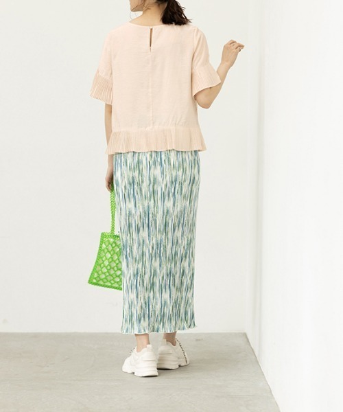 GeeRA(ジーラ)の「プリーツ切替ブラウス(シャツ/ブラウス・レディース・ブルー/ベージュ・LARGE/MEDIUM)」の16枚目の写真