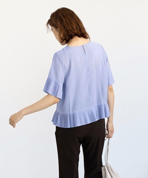 GeeRA(ジーラ)の「プリーツ切替ブラウス(シャツ/ブラウス・レディース・ブルー/ベージュ・LARGE/MEDIUM)」の13枚目の写真
