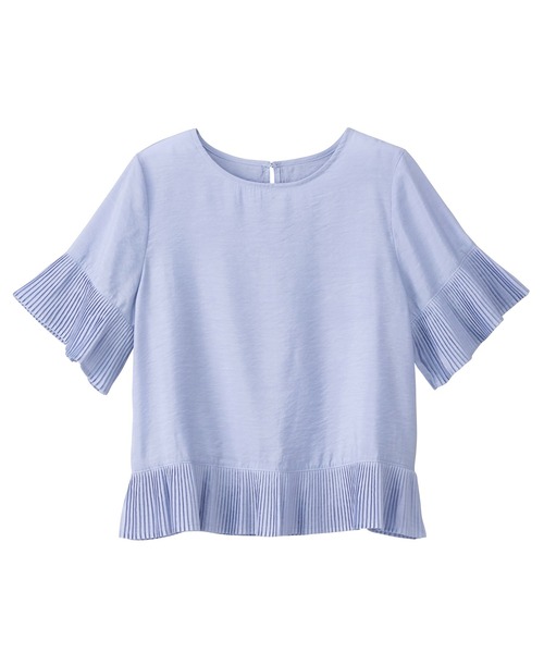 GeeRA(ジーラ)の「プリーツ切替ブラウス(シャツ/ブラウス・レディース・ブルー/ベージュ・LARGE/MEDIUM)」の12枚目の写真