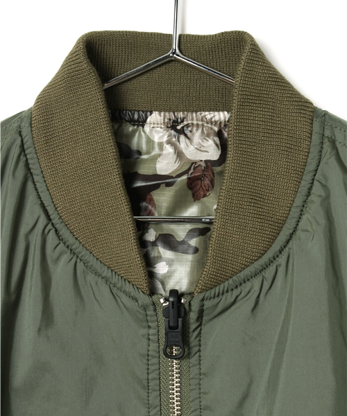 Alpha Industries（アルファインダストリーズ）の「【ALPHA×CIAOPANIC TYPY】KIDS アルファ別注リバーシブルMA1（ブルゾン・キッズ・オリーブ/アイボリー・110/130/140/100/120）」の11枚目の写真