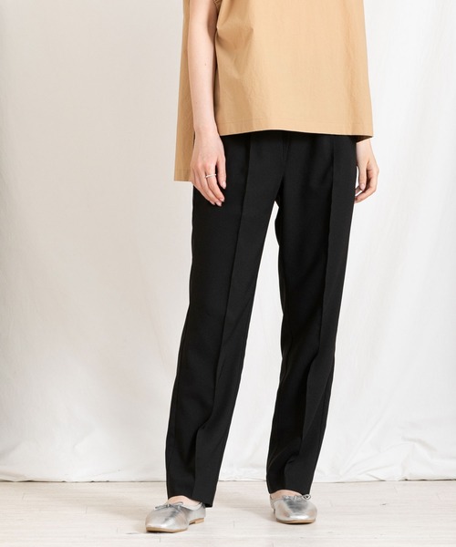 Boutique Ordinary(ブティークオーディナリー)の「麻ライクピンタックテーパードパンツ(その他パンツ・レディース・ブラック/ブルー系その他・FREE)」の1枚目の写真