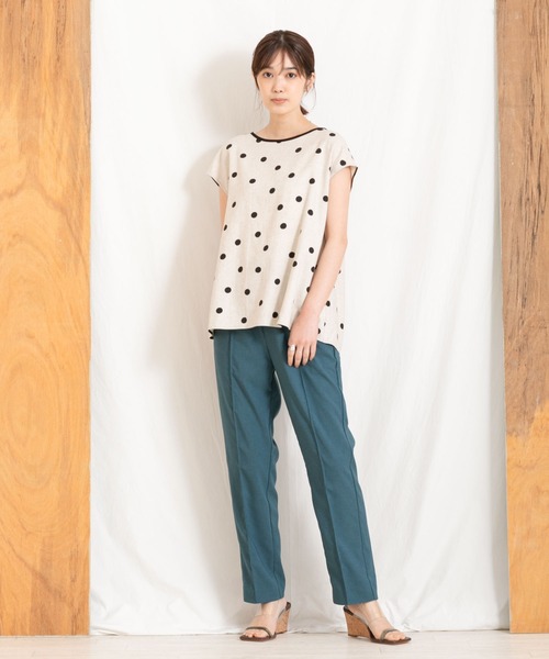 Boutique Ordinary(ブティークオーディナリー)の「麻ライクピンタックテーパードパンツ(その他パンツ・レディース・ブラック/ブルー系その他・FREE)」の3枚目の写真