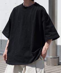 総柄刺繍オーバーTシャツ