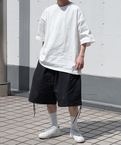 Perushu(ペルーシュ)の「総柄刺繍オーバーTシャツ(Tシャツ/カットソー・メンズ・ブラック/パープル/オフホワイト/ライトグリーン・MEDIUM/LARGE)」の7枚目の写真