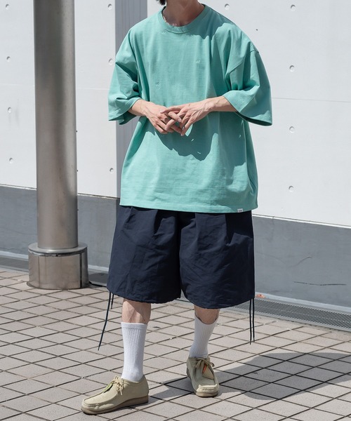 Perushu(ペルーシュ)の「総柄刺繍オーバーTシャツ(Tシャツ/カットソー・メンズ・ブラック/パープル/オフホワイト/ライトグリーン・MEDIUM/LARGE)」の22枚目の写真