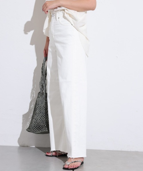 新品 YANUK ホワイトワイド パンツ フレア　ACW wide 23 YANUK（ヤヌーク）の「【YANUK/ヤヌーク】Wide FLARE ACW（デニム