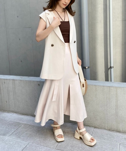 one after another NICE CLAUP（ワンアフターアナザーナイスクラップ）の「カップ付きホルターキャミブラトップ（キャミソール・レディース・ブラック/ブラウン/オフホワイト/ピンク・FREE）」の21枚目の写真