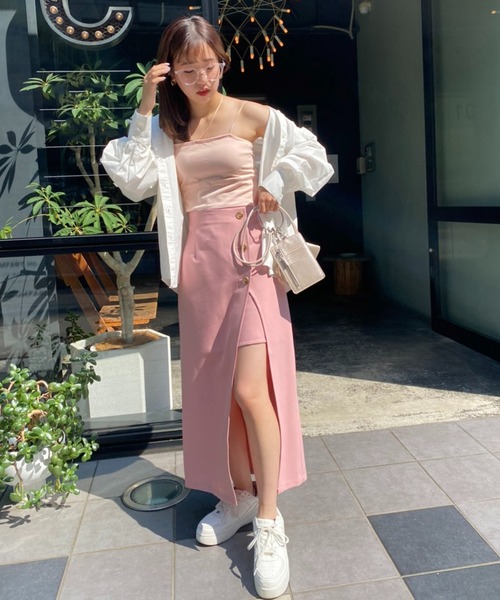 one after another NICE CLAUP（ワンアフターアナザーナイスクラップ）の「カップ付きホルターキャミブラトップ（キャミソール・レディース・ブラック/ブラウン/オフホワイト/ピンク・FREE）」の20枚目の写真