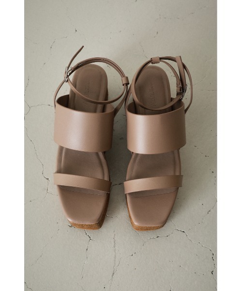 AZUL by moussy（アズールバイマウジー）の「DOUBLE BELT JUTE SANDALS/ダブルベルトサンダル（サンダル・レディース・ブラック/ベージュ・SMALL/LARGE/MEDIUM）」の11枚目の写真