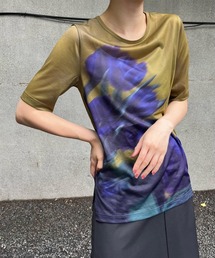 Ameri | SHEER FLOWERBASE PRINT TOP(Tシャツ/カットソー)