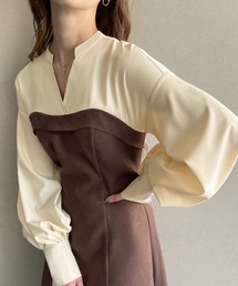 JUNOAH（ジュノア）の「シャツドッキングカルゼワンピース（ワンピース）」