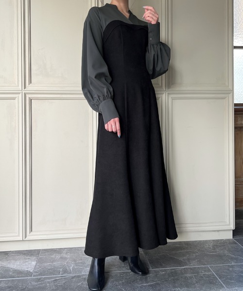 セール】シャツドッキングカルゼワンピース（ワンピース）｜JUNOAH