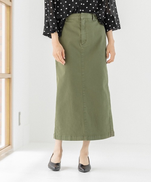 LEPSIM（レプシィム）の「セイヒンゾメナロースカート　298226（スカート・レディース・ホワイト/カーキ・SMALL/MEDIUM/LARGE）」の2枚目の写真