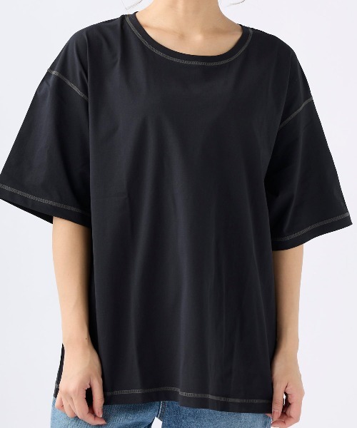 Ocean Pacific（オーシャンパシフィック）の「【OP:オーピー】レディース半袖ラッシュTシャツ 　ヨガウェア ピラティス トレーニングウェア（ラッシュガード・レディース・チャコールグレー/ブラウン/ミント/ホワイト・X-LARGE/MEDIUM/LARGE）」の20枚目の写真