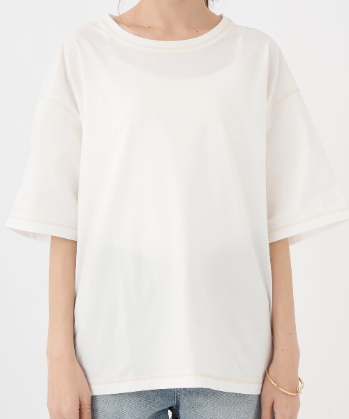 Ocean Pacific（オーシャンパシフィック）の「【OP:オーピー】レディース半袖ラッシュTシャツ 　ヨガウェア ピラティス トレーニングウェア（ラッシュガード・レディース・チャコールグレー/ブラウン/ミント/ホワイト・X-LARGE/MEDIUM/LARGE）」の9枚目の写真