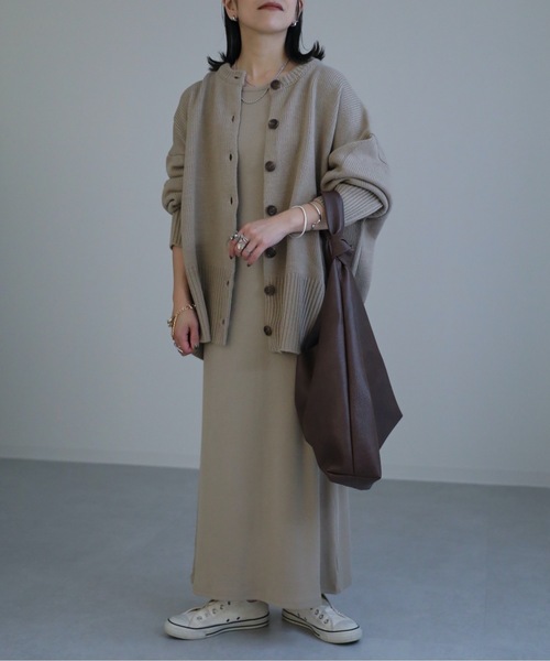 ap retro(アプレトロ)の「【期間限定プライス】クルーネックオーバーカーディガン(カーディガン/ボレロ・レディース・ブラック/アイボリー/グレイッシュベージュ・FREE)」の13枚目の写真