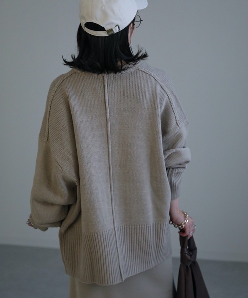 ap retro(アプレトロ)の「【期間限定プライス】クルーネックオーバーカーディガン(カーディガン/ボレロ・レディース・ブラック/アイボリー/グレイッシュベージュ・FREE)」の12枚目の写真