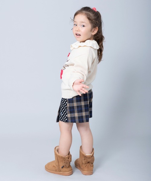 KP（ケーピー）の「日本製/チェック切り替えドットキュロット(100～130cm)（その他パンツ・キッズ・グレー/ブラック・120cm/110cm/130cm/100cm）」の4枚目の写真